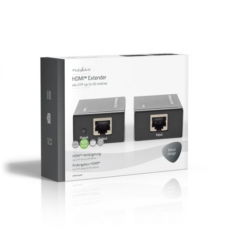 Nedis HDMI ™ Extender | Over Cat6 | Opp til 60.0 m | 1080p | 1.65 Gbps | Metall | Antrasitt