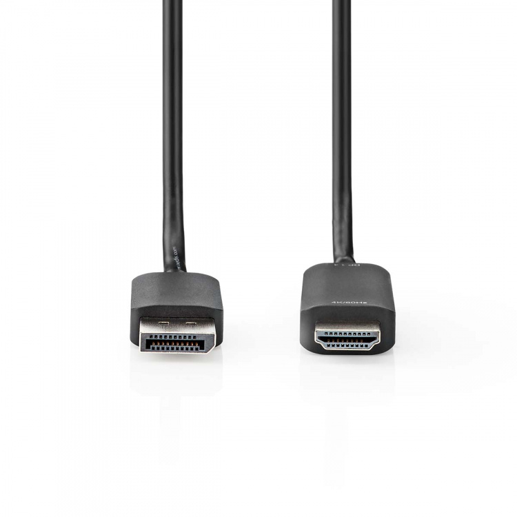 Nedis Displayport-kabel | DisplayPort Han | HDMI ™ -kontakt | 4K@60Hz | Nikkel belagt | 2.00 m | Rund | PVC | Sort | Boks Nedis Displayport-kabel | DisplayPort Han | HDMI ™ -kontakt | 4K@60Hz | Nikkel belagt | 2.00 m | Rund | PVC | Sort | Boks