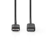 Nedis Displayport-kabel | DisplayPort Han | HDMI ™ -kontakt | 4K@60Hz | Nikkel belagt | 2.00 m | Rund | PVC | Sort | Plastpose