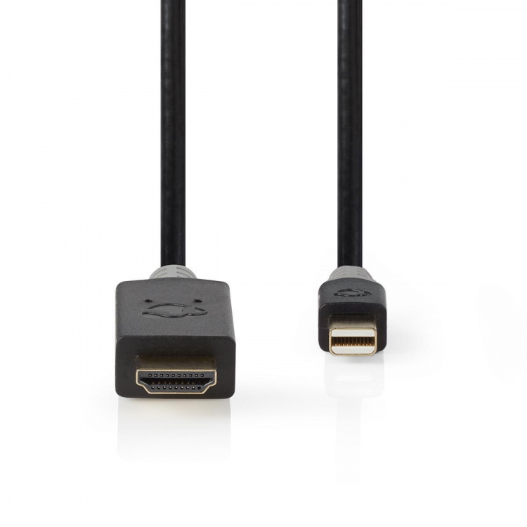 Nedis Mini Displayport-kabel | DisplayPort 1.4 | Mini DisplayPort Han | HDMI ™ -kontakt | 48 Gbps | Gull belagt | 2.00 m | Rund | PVC | Antrasitt | Plastpose