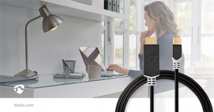 Nedis Mini Displayport-kabel | DisplayPort 1.4 | Mini DisplayPort Han | HDMI ™ -kontakt | 48 Gbps | Gull belagt | 2.00 m | Rund | PVC | Antrasitt | Plastpose