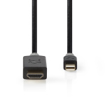 Nedis Mini Displayport-kabel | DisplayPort 1.4 | Mini DisplayPort Han | HDMI ™ -kontakt | 48 Gbps | Gull belagt | 2.00 m | Rund | PVC | Antrasitt | Vindus boks Nedis Mini Displayport-kabel | DisplayPort 1.4 | Mini DisplayPort Han | HDMI ™ -kontakt | 48 Gbps | Gull belagt | 2.00 m | Rund | PVC | Antrasitt | Vindus boks