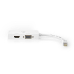 Nedis Displayport-adapter | Mini DisplayPort Han | DVI-D 24+1-Pins Hun / HDMI™ Output / VGA Hun 15p | 4K@60Hz | Nikkel belagt | Kan Veksles | 0.20 m | Rund | ABS | ABS | Hvit | Boks