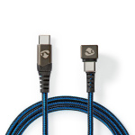 Nedis USB-kabel | USB 2.0 | USB-C™ Hann | USB-C™ Hann | 480 Mbps | Gull belagt | 1.00 m | Rund | Flettet / Nylon | Blå / Sort | Deksel Vindusboks Nedis USB-kabel | USB 2.0 | USB-C™ Hann | USB-C™ Hann | 480 Mbps | Gull belagt | 1.00 m | Rund | Flettet / Nylon | Blå / Sort | Deksel Vindusboks