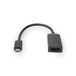 Nedis USB-C™ Adapter | USB 3.2 Gen 1 | USB-C™ Hann | HDMI™ Output | 4K@60Hz | 0.20 m | Rund | Nikkel belagt | PVC | Sort | Plastpose