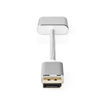 Nedis Displayport-kabel | DisplayPort Han | DVI-D 24+1-Pins Hun | 1080p | Gull belagt | 0.20 m | Rund | Flettet | Sølv | Deksel Vindusboks