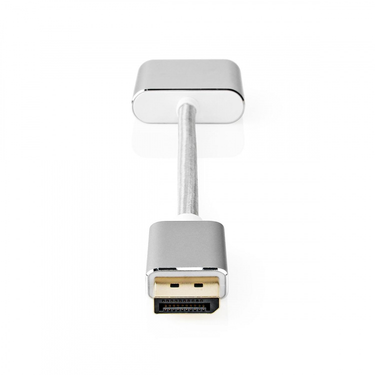 Nedis Displayport-kabel | DisplayPort Han | DVI-D 24+1-Pins Hun | 1080p | Gull belagt | 0.20 m | Rund | Flettet | Sølv | Deksel Vindusboks