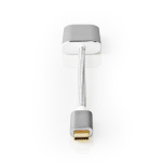 Nedis USB-C™ Adapter | USB 3.2 Gen 1 | USB-C™ Hann | HDMI™ Output | 4K@60Hz | Power delivery | 0.20 m | Rund | Gull belagt | Flettet / Nylon | Sølv | Deksel Vindusboks
