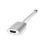 Nedis USB-C™ Adapter | USB 3.2 Gen 1 | USB-C™ Hann | HDMI™ Output | 4K@60Hz | Power delivery | 0.20 m | Rund | Gull belagt | Flettet / Nylon | Sølv | Deksel Vindusboks