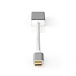 Nedis USB-C™ Adapter | USB 3.2 Gen 1 | USB-C™ Hann | Mini DisplayPort Hun | 0.20 m | Rund | Gull belagt | Flettet / Nylon | Sølv | Deksel Vindusboks