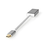 Nedis USB-C™ Adapter | USB 3.2 Gen 1 | USB-C™ Hann | Mini DisplayPort Hun | 0.20 m | Rund | Gull belagt | Flettet / Nylon | Sølv | Deksel Vindusboks