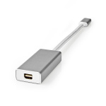 Nedis USB-C™ Adapter | USB 3.2 Gen 1 | USB-C™ Hann | Mini DisplayPort Hun | 0.20 m | Rund | Gull belagt | Flettet / Nylon | Sølv | Deksel Vindusboks