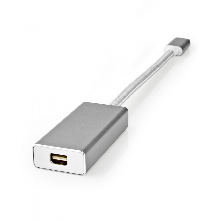 Nedis USB-C™ Adapter | USB 3.2 Gen 1 | USB-C™ Hann | Mini DisplayPort Hun | 0.20 m | Rund | Gull belagt | Flettet / Nylon | Sølv | Deksel Vindusboks