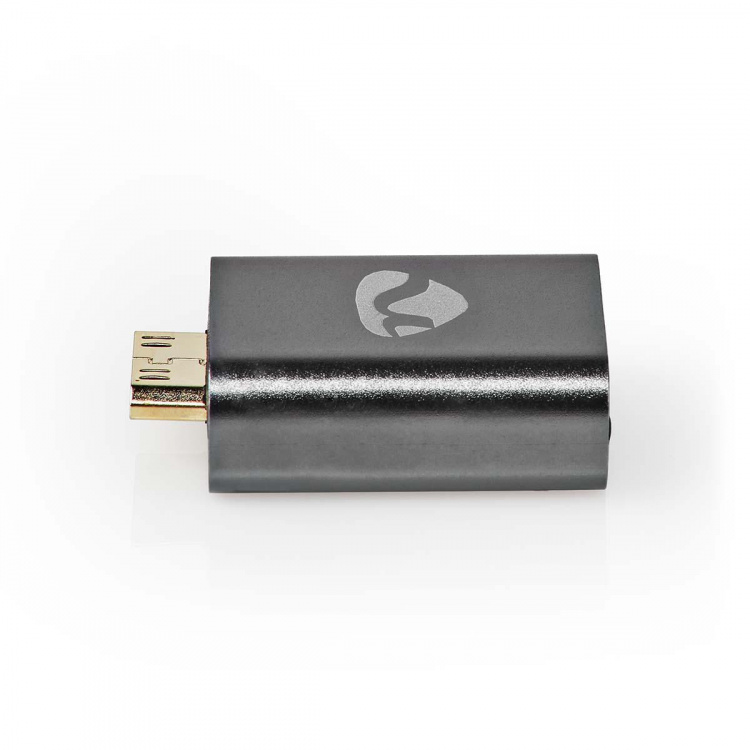 Nedis HDMI™ Adapter | HDMI ™ minikontakt / HDMI™ Han | HDMI™ Output | Gull belagt | Rett | Aluminium | Gun Metal Grå | 1 stk. | Deksel Vindusboks