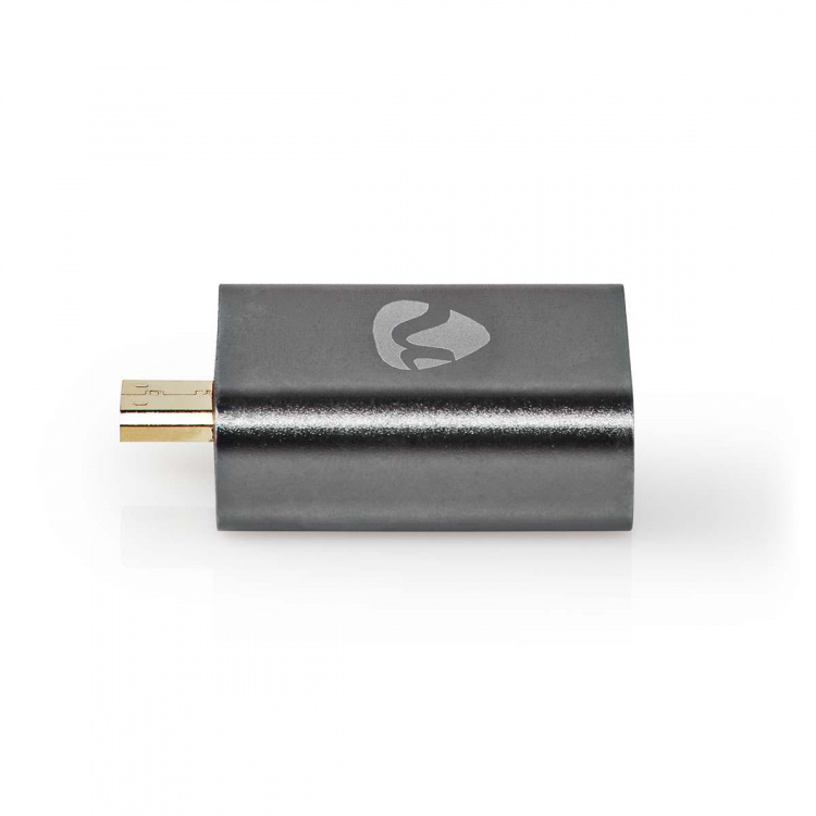 Nedis HDMI™ Adapter | HDMI ™ mikrokontakt / HDMI™ Han | HDMI™ Output | Gull belagt | Rett | Aluminium | Gun Metal Grå | 1 stk. | Deksel Vindusboks