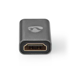 Nedis HDMI™ Adapter | HDMI ™ mikrokontakt / HDMI™ Han | HDMI™ Output | Gull belagt | Rett | Aluminium | Gun Metal Grå | 1 stk. | Deksel Vindusboks