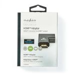 Nedis HDMI™ Adapter | HDMI ™ -kontakt / HDMI™ Han | HDMI™ Output | Gull belagt | Vinklet Høyre | Aluminium | Gun Metal Grå | 1 stk. | Deksel Vindusboks