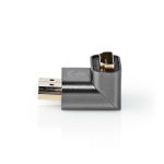 Nedis HDMI™ Adapter | HDMI ™ -kontakt / HDMI™ Han | HDMI™ Output | Gull belagt | Vinklet 90° | Aluminium | Gun Metal Grå | 1 stk. | Deksel Vindusboks