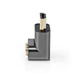 Nedis HDMI™ Adapter | HDMI ™ -kontakt / HDMI™ Han | HDMI™ Output | Gull belagt | Vinklet 270° | Aluminium | Gun Metal Grå | 1 stk. | Deksel Vindusboks