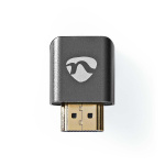 Nedis HDMI™ Adapter | HDMI ™ -kontakt / HDMI™ Han | HDMI™ Output | Gull belagt | Vinklet 270° | Aluminium | Gun Metal Grå | 1 stk. | Deksel Vindusboks