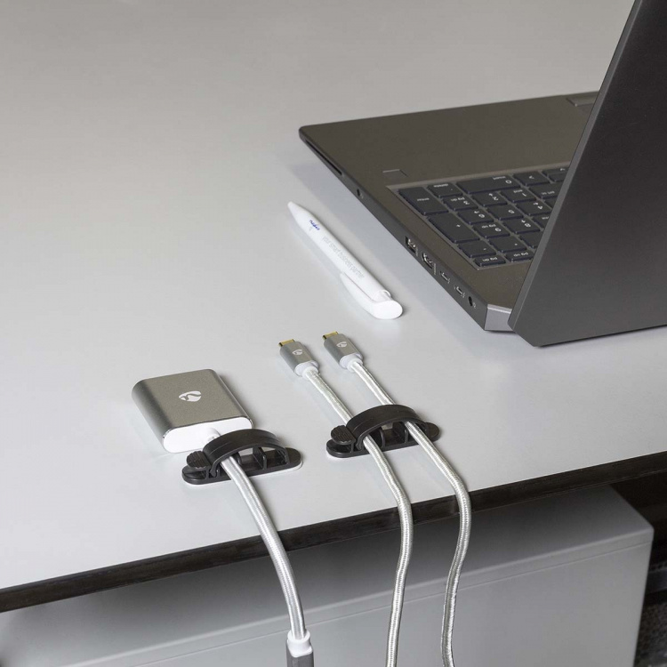 Nedis Kabel Ledelse | Kabelklips | Låst | 3 stk. | Antall plasser: 3 Spor | Maksimal kabeltykkelse: 7.5 mm | Polypropylene | Sort Nedis Kabel Ledelse | Kabelklips | Låst | 3 stk. | Antall plasser: 3 Spor | Maksimal kabeltykkelse: 7.5 mm | Polypropylene | Sort