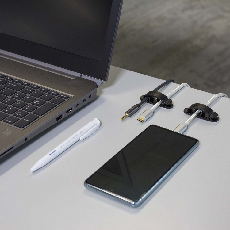 Nedis Kabel Ledelse | Kabelklips | Låst | 3 stk. | Antall plasser: 3 Spor | Maksimal kabeltykkelse: 7.5 mm | Polypropylene | Sort Nedis Kabel Ledelse | Kabelklips | Låst | 3 stk. | Antall plasser: 3 Spor | Maksimal kabeltykkelse: 7.5 mm | Polypropylene | Sort