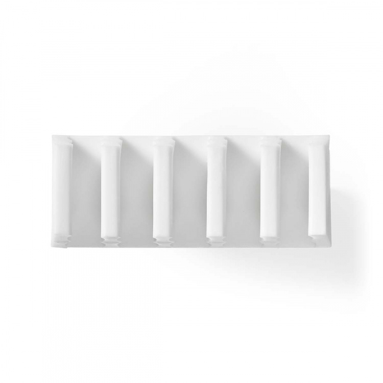 Nedis Kabel Ledelse | Kabelklips | Klikk og Go | 2 stk. | Antall plasser: 5 Spor | Maksimal kabeltykkelse: 7.1 mm | Polypropylene | Hvit