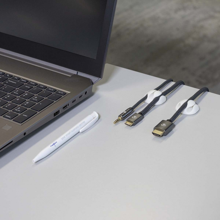 Nedis Kabel Ledelse | Kabelklips | Klikk og Go | 4 stk. | Antall plasser: 3 Spor | Maksimal kabeltykkelse: 5.3 mm | TPE | Hvit Nedis Kabel Ledelse | Kabelklips | Klikk og Go | 4 stk. | Antall plasser: 3 Spor | Maksimal kabeltykkelse: 5.3 mm | TPE | Hvit