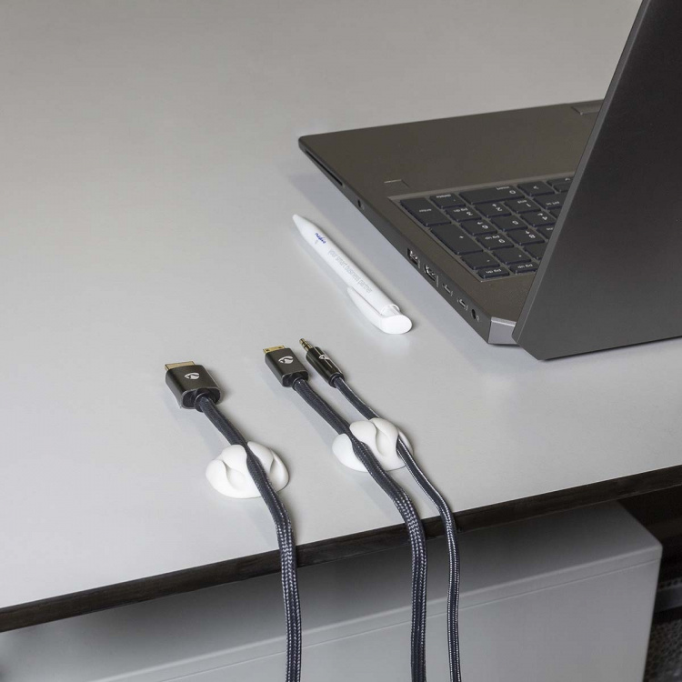 Nedis Kabel Ledelse | Kabelklips | Klikk og Go | 4 stk. | Antall plasser: 3 Spor | Maksimal kabeltykkelse: 5.3 mm | TPE | Hvit Nedis Kabel Ledelse | Kabelklips | Klikk og Go | 4 stk. | Antall plasser: 3 Spor | Maksimal kabeltykkelse: 5.3 mm | TPE | Hvit