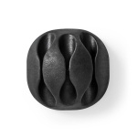 Nedis Kabel Ledelse | Kabelklips | Klikk og Go | 4 stk. | Antall plasser: 3 Spor | Maksimal kabeltykkelse: 5.3 mm | TPE | Sort