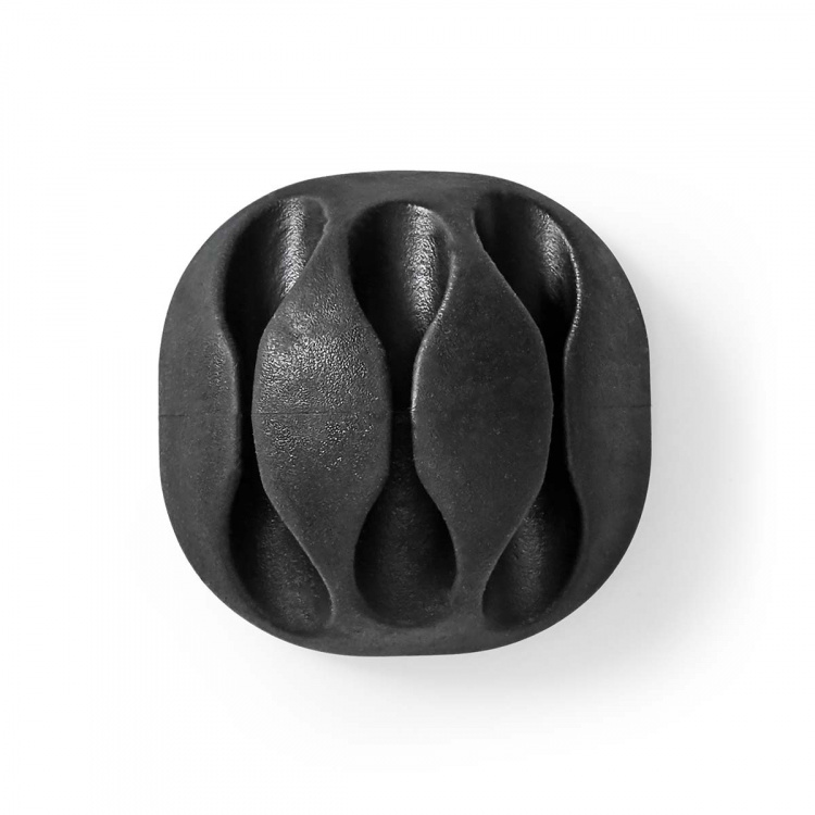 Nedis Kabel Ledelse | Kabelklips | Klikk og Go | 4 stk. | Antall plasser: 3 Spor | Maksimal kabeltykkelse: 5.3 mm | TPE | Sort