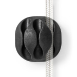 Nedis Kabel Ledelse | Kabelklips | Klikk og Go | 4 stk. | Antall plasser: 3 Spor | Maksimal kabeltykkelse: 5.3 mm | TPE | Sort