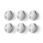 Nedis Kabel Ledelse | Kabelklips | Klikk og Go | 6 stk. | Antall plasser: 2 Spor | Maksimal kabeltykkelse: 5.3 mm | TPE | Hvit