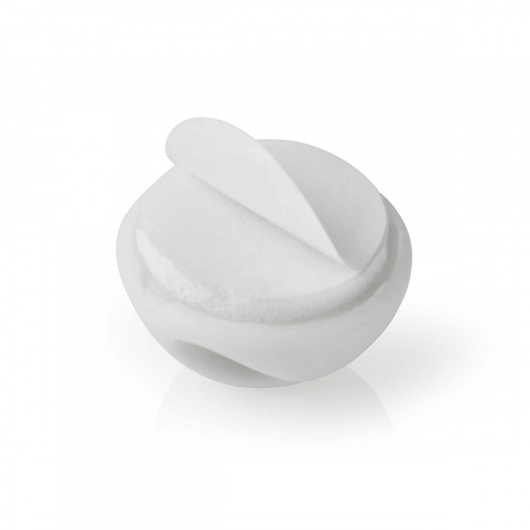 Nedis Kabel Ledelse | Kabelklips | Klikk og Go | 6 stk. | Antall plasser: 2 Spor | Maksimal kabeltykkelse: 5.3 mm | TPE | Hvit