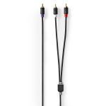 Nedis subwoofer Cable | RCA Han | 2x RCA Han | Gull belagt | 3.00 m | Rund | 4.0 mm | Antrasitt | Boks