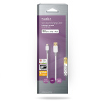 Nedis Lightning Kabel | USB 2.0 | Apple Lightning 8-Pinners | USB-A Han | 480 Mbps | Gull belagt | 3.00 m | Rund | PVC | Grå / Hvit | Boks