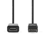 Nedis Displayport-kabel | DisplayPort Han | HDMI ™ -kontakt | 4K@30Hz | Nikkel belagt | 1.00 m | Rund | PVC | Antrasitt | Boks