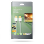 Nedis High Speed ​​HDMI ™ kabel med Ethernet | HDMI ™ -kontakt | HDMI ™ -kontakt | 4K@60Hz | ARC | 18 Gbps | 5.00 m | Rund | PVC | Hvit | Boks