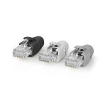 Nedis RJ45-kontakt | RJ45 Pass Through | Solid/Stranded UTP CAT6 | Rett | Gull belagt | 10 stk. | Polycarbonate | Grå / Hvit / Sort | Boks