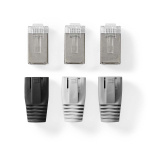Nedis RJ45-kontakt | RJ45 Pass Through | Solid/Stranded FTP CAT6 | Rett | Gull belagt | 10 stk. | Polycarbonate | Grå / Hvit / Sort | Boks Nedis RJ45-kontakt | RJ45 Pass Through | Solid/Stranded FTP CAT6 | Rett | Gull belagt | 10 stk. | Polycarbonate | Grå / Hvit / Sort | Boks
