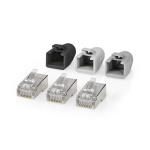 Nedis RJ45-kontakt | RJ45 Pass Through | Solid/Stranded FTP CAT6 | Rett | Gull belagt | 10 stk. | Polycarbonate | Grå / Hvit / Sort | Boks Nedis RJ45-kontakt | RJ45 Pass Through | Solid/Stranded FTP CAT6 | Rett | Gull belagt | 10 stk. | Polycarbonate | Grå / Hvit / Sort | Boks