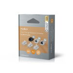 Nedis RJ45-kontakt | RJ45 Pass Through | Solid/Stranded FTP CAT6a | Rett | Gull belagt | 10 stk. | Polycarbonate | Grå / Hvit / Sort | Boks