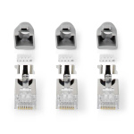 Nedis RJ45-kontakt | RJ45 Pass Through | Solid/Stranded FTP CAT7 | Rett | Gull belagt | 10 stk. | Polycarbonate | Grå / Hvit / Sort | Boks Nedis RJ45-kontakt | RJ45 Pass Through | Solid/Stranded FTP CAT7 | Rett | Gull belagt | 10 stk. | Polycarbonate | Grå / Hvit / Sort | Boks