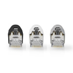 Nedis RJ45-kontakt | RJ45 Pass Through | Solid/Stranded FTP CAT7 | Rett | Gull belagt | 10 stk. | Polycarbonate | Grå / Hvit / Sort | Boks Nedis RJ45-kontakt | RJ45 Pass Through | Solid/Stranded FTP CAT7 | Rett | Gull belagt | 10 stk. | Polycarbonate | Grå / Hvit / Sort | Boks