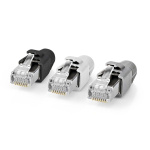 Nedis RJ45-kontakt | RJ45 Pass Through | Solid/Stranded FTP CAT7 | Rett | Gull belagt | 10 stk. | Polycarbonate | Grå / Hvit / Sort | Boks Nedis RJ45-kontakt | RJ45 Pass Through | Solid/Stranded FTP CAT7 | Rett | Gull belagt | 10 stk. | Polycarbonate | Grå / Hvit / Sort | Boks