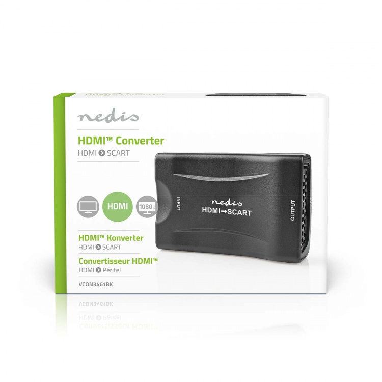 Nedis HDMI ™ Converter | HDMI™ Input | SCART Female | 1-veis | 1080p | 1.2 Gbps | ABS | Sort