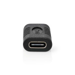 Nedis USB-C™ Adapter | USB 3.2 Gen 2 | USB-C™ Hunn | USB-C™ Hunn | 4K@60Hz | 10 Gbps | Rund | Nikkel belagt | Sort | Konvolutt