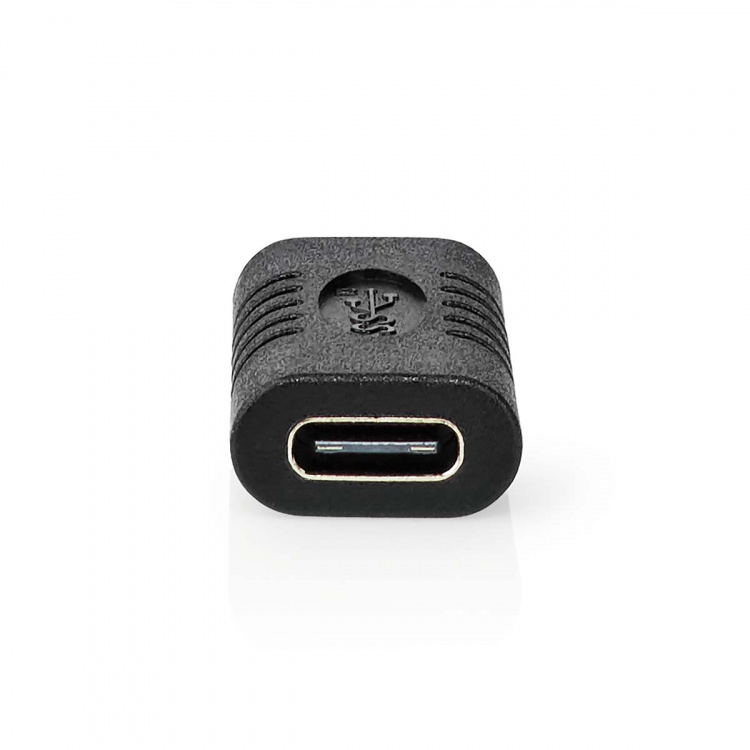 Nedis USB-C™ Adapter | USB 3.2 Gen 2 | USB-C™ Hunn | USB-C™ Hunn | 4K@60Hz | 10 Gbps | Rund | Nikkel belagt | Sort | Konvolutt