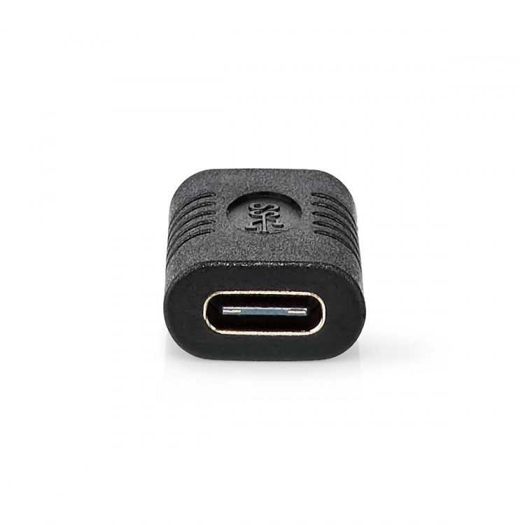 Nedis USB-C™ Adapter | USB 3.2 Gen 2 | USB-C™ Hunn | USB-C™ Hunn | 4K@60Hz | 10 Gbps | Rund | Nikkel belagt | Sort | Konvolutt