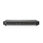 Nedis HDMI ™ Matrix Switch | 4 stk. 2-porters port(s) | 4x HDMI™ Input | 2x 3.5 mm / 2x HDMI™ Output / 2x TosLink | 4K@60Hz | 18 Gbps | Fjernstyrtkontrolert | Metall | Antrasitt